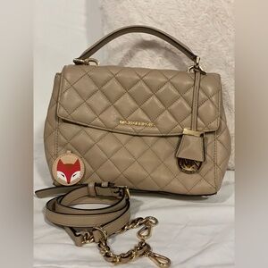 Used Michael Kors Sloan handbag with fox patch and removable straps.